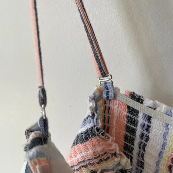 Free People Striped Midi Dress - Blue, White, Pink - Picture 8 of 9